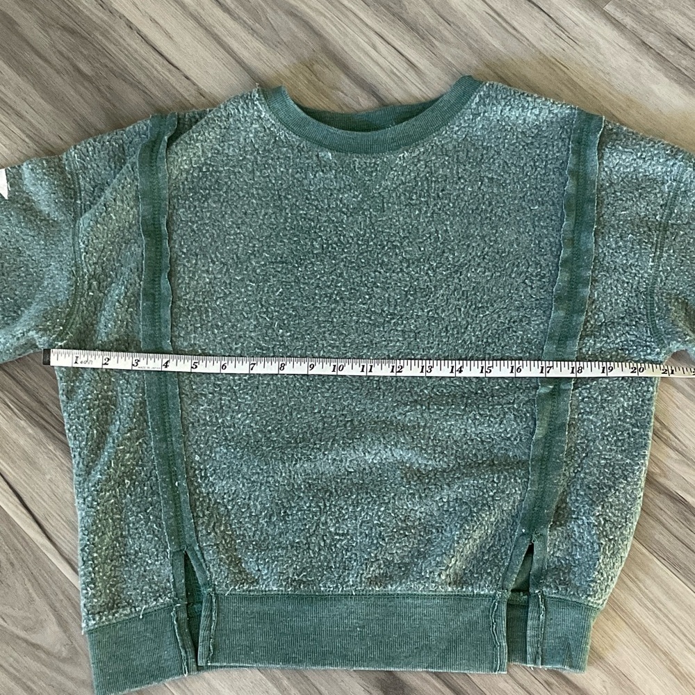 Vintage Havana Girls Green Sweatshirt White Stars Cozy Pullover Size 10 - Picture 2 of 8